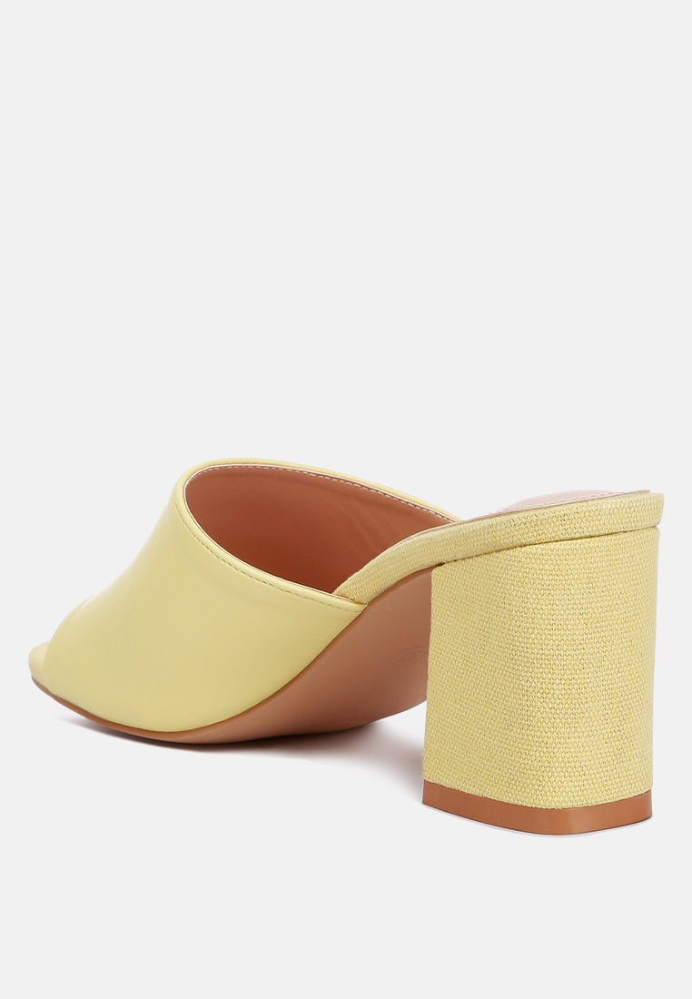 addie block heel slip on sandals by London Rag