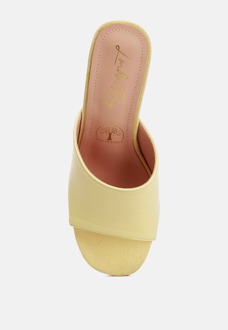 addie block heel slip on sandals by London Rag