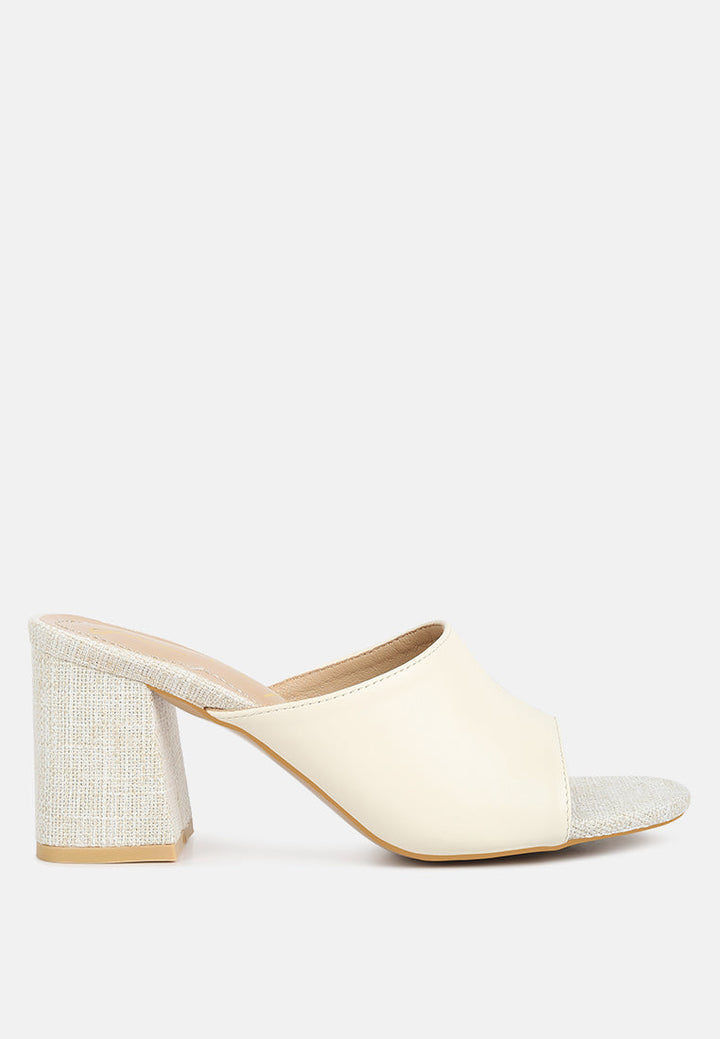 addie block heel slip on sandals by London Rag
