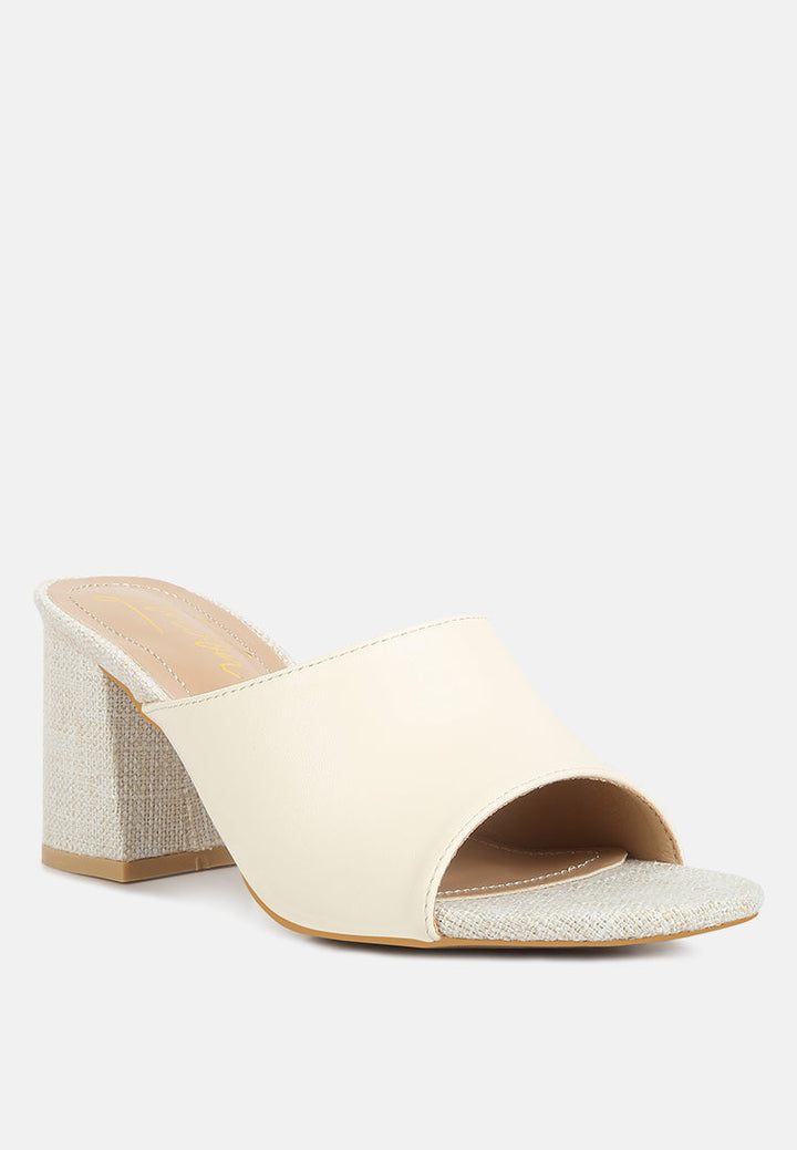 addie block heel slip on sandals by London Rag