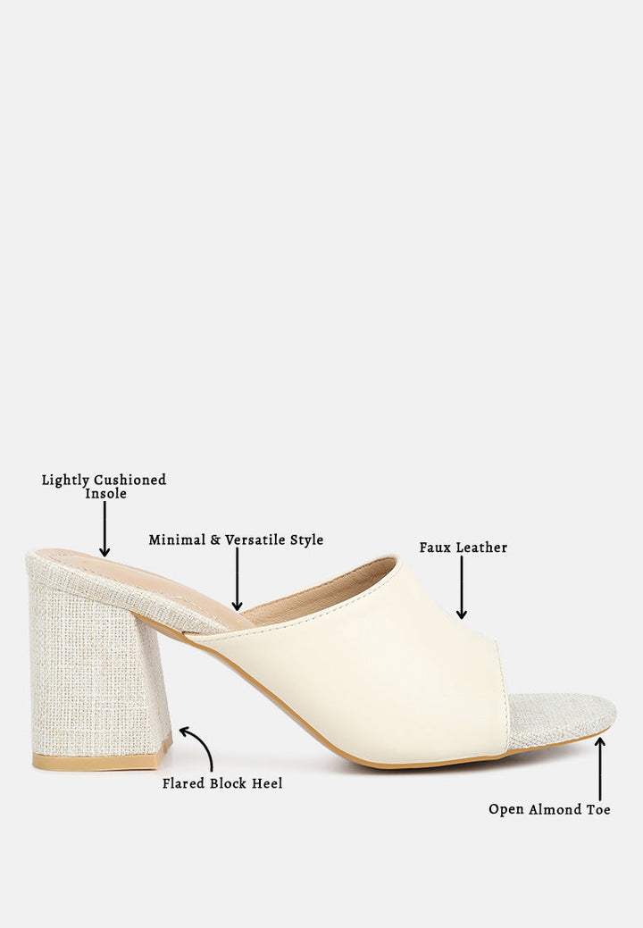 addie block heel slip on sandals by London Rag