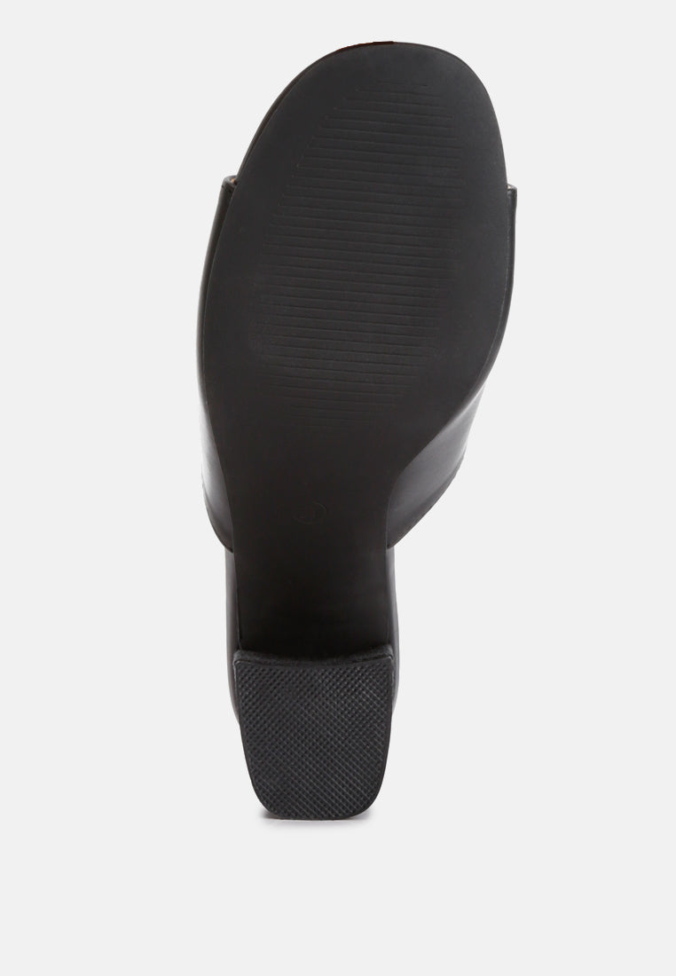 addie block heel slip on sandals by London Rag