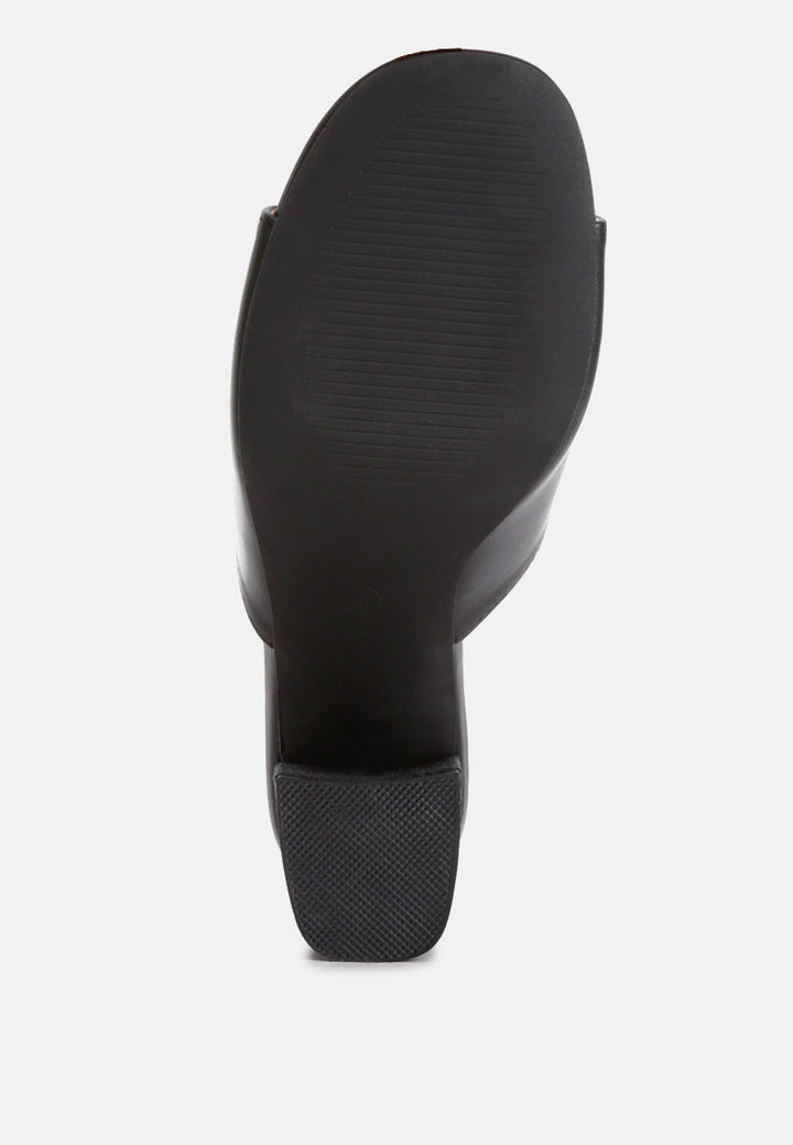 addie block heel slip on sandals by London Rag