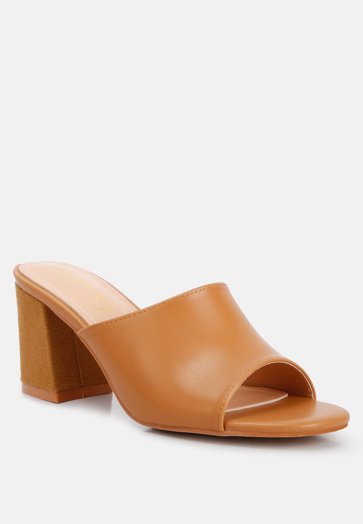 addie block heel slip on sandals by London Rag