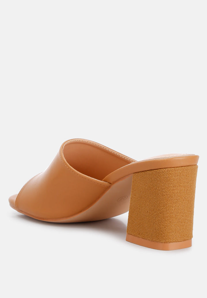 addie block heel slip on sandals by London Rag