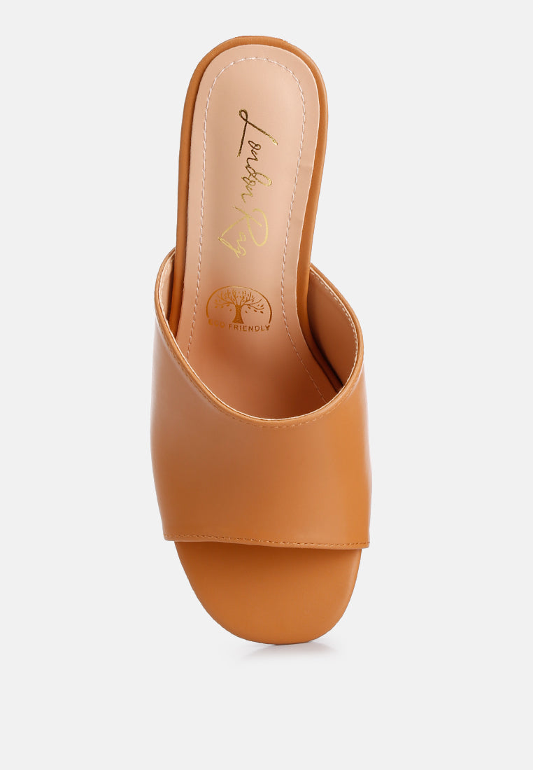 addie block heel slip on sandals by London Rag