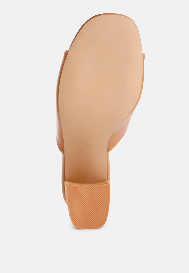 addie block heel slip on sandals by London Rag