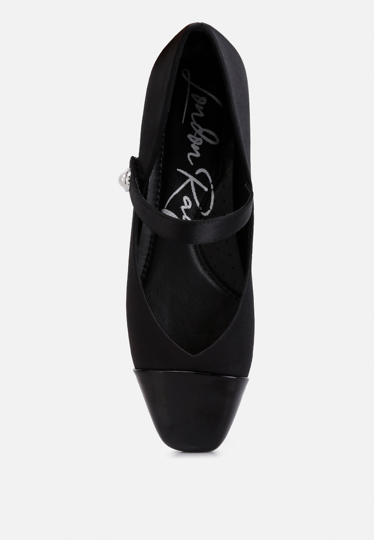 Albi Patent Toe Cap Satin Mary Jane by London Rag