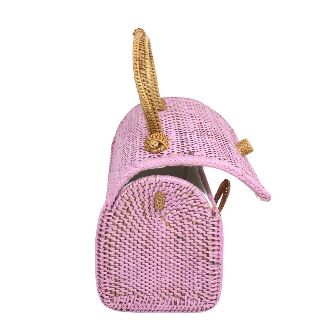 ALICE RATTAN HANDBAG IN PINK by POPPY + SAGE – Pomp and Port ALICE RATTAN HANDBAG IN PINK by POPPY + SAGE – Pomp and Port