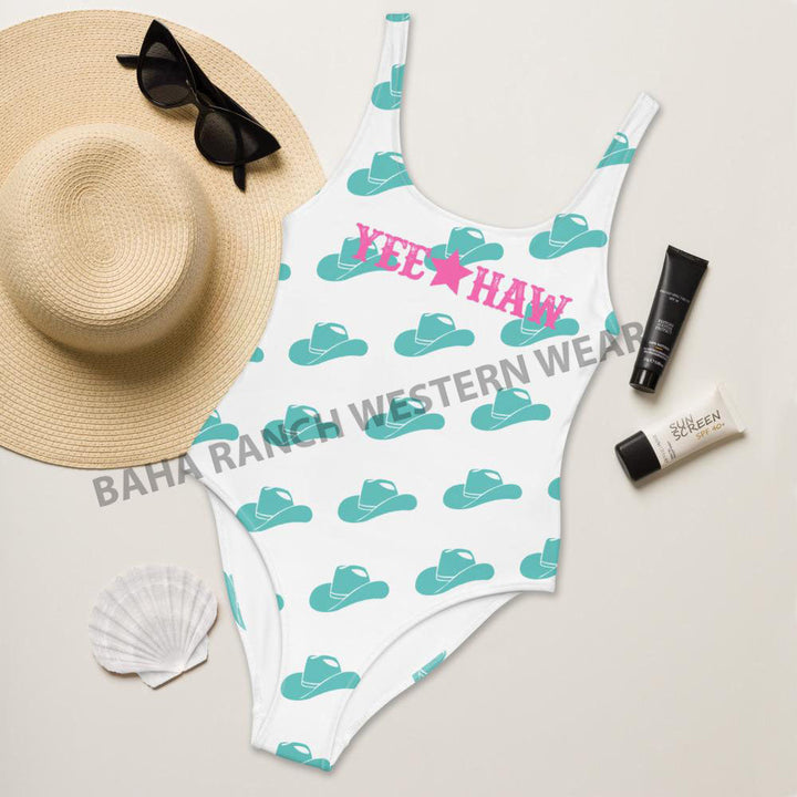 Yeehaw Turquoise Hat Yeehaw Swim Suit by Baha Ranch Western Wear