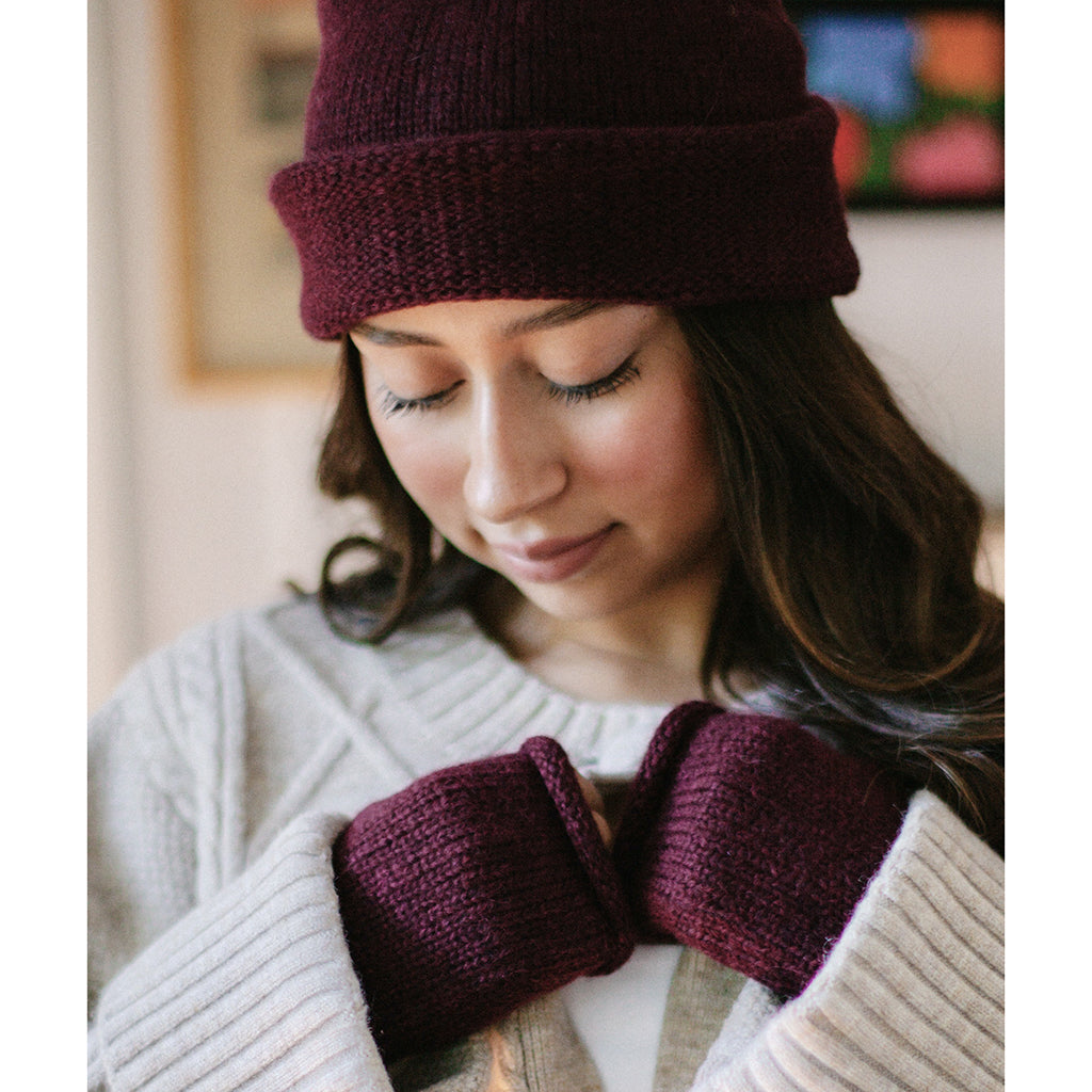 Wine Essential Knit Alpaca Gloves