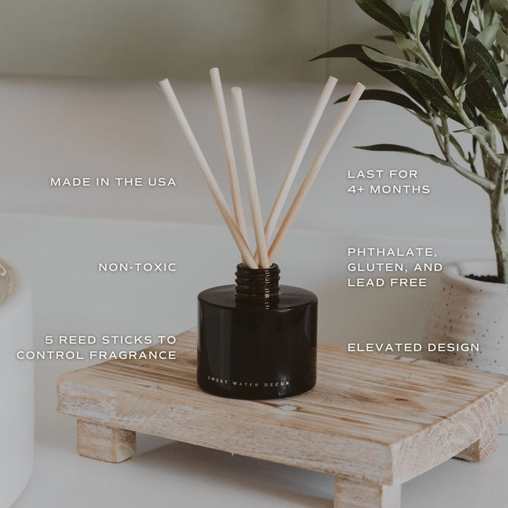 Warm and Cozy Amber Tinted Glass Jar Reed Diffuser