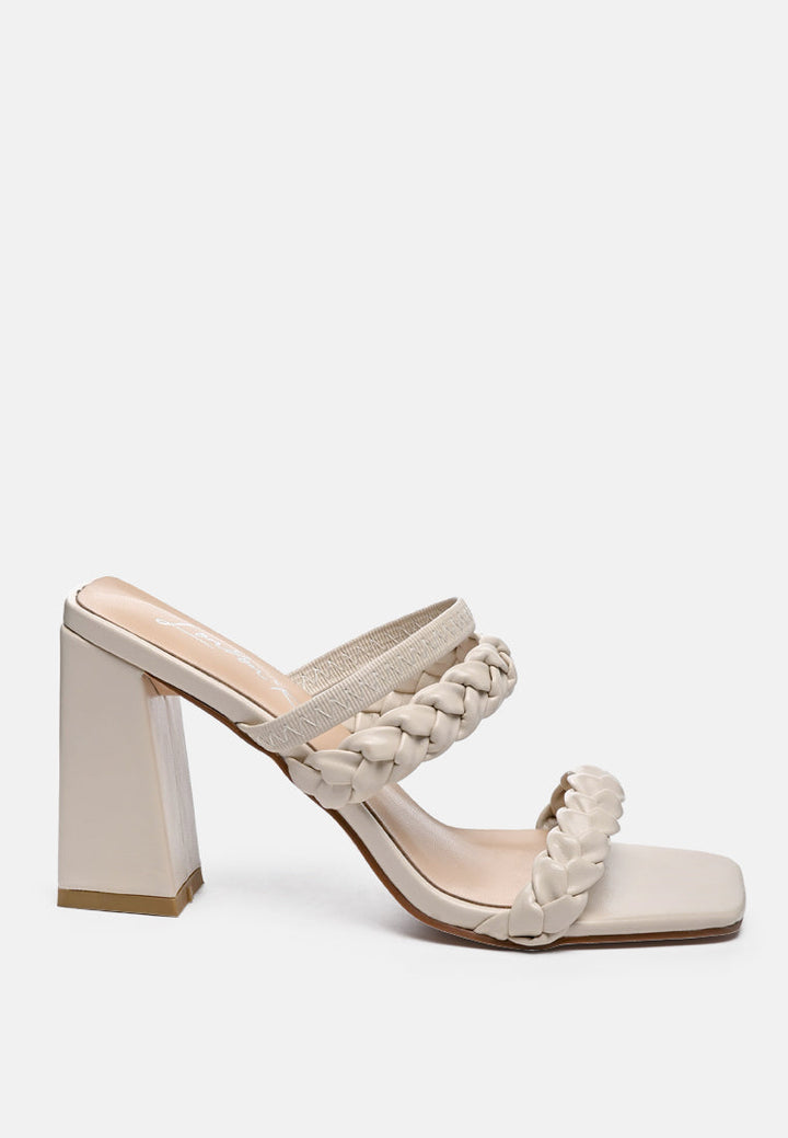 Arnie Braided Straps Block Heeled Sandals by London Rag