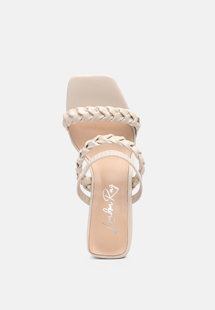 Arnie Braided Straps Block Heeled Sandals by London Rag