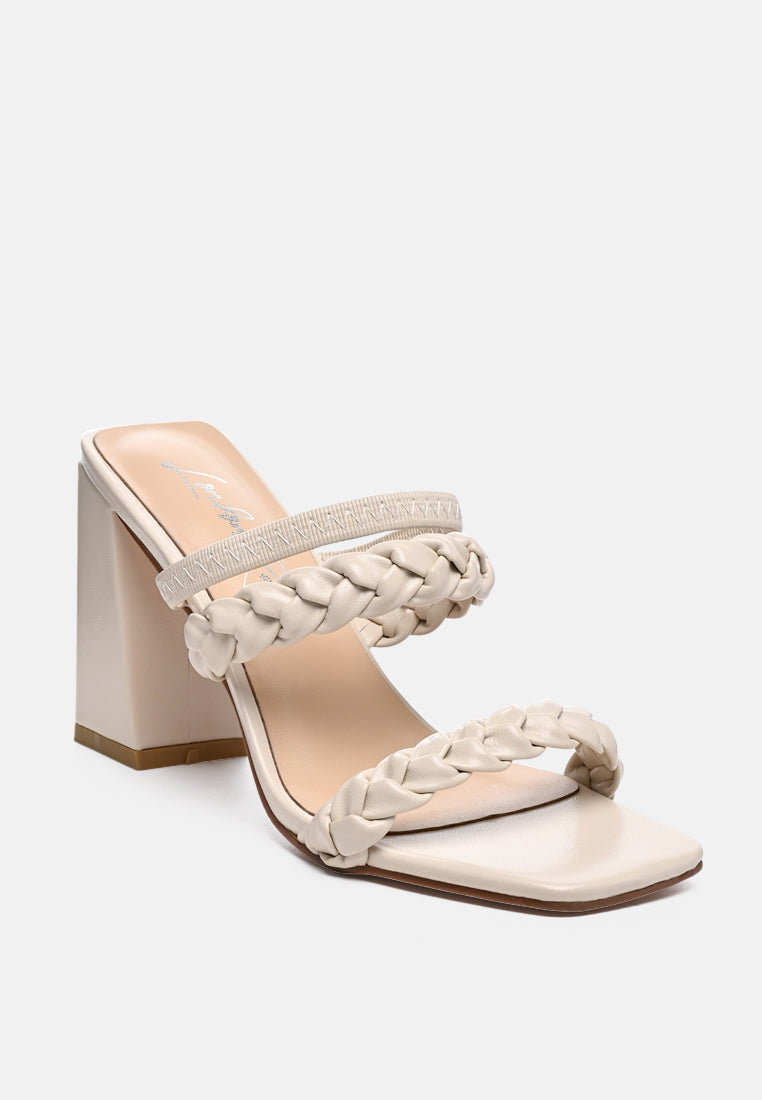 Arnie Braided Straps Block Heeled Sandals by London Rag