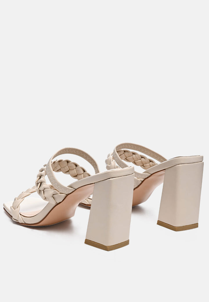 Arnie Braided Straps Block Heeled Sandals by London Rag