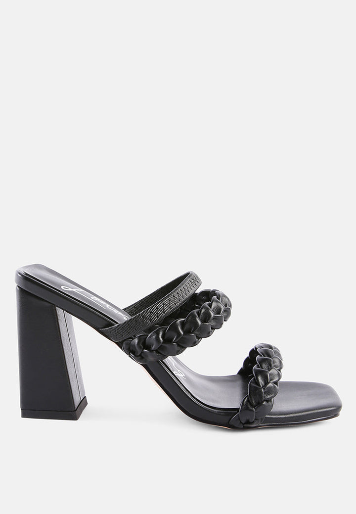 Arnie Braided Straps Block Heeled Sandals by London Rag