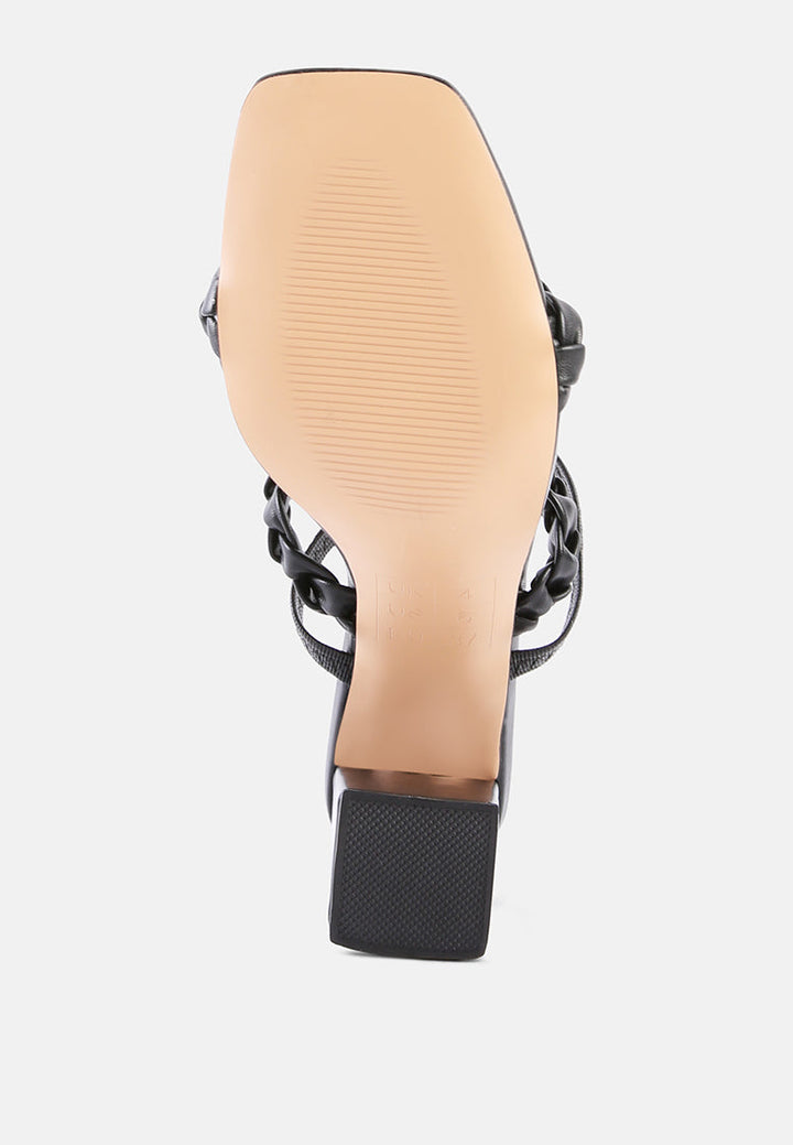 Arnie Braided Straps Block Heeled Sandals by London Rag