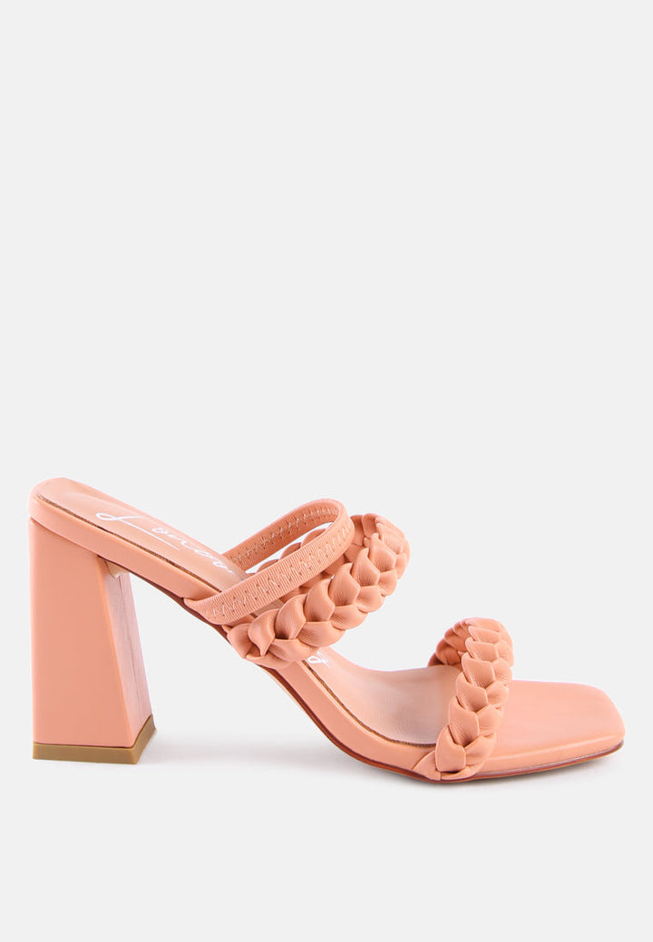 Arnie Braided Straps Block Heeled Sandals by London Rag
