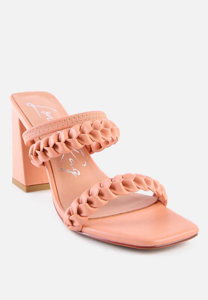 Arnie Braided Straps Block Heeled Sandals by London Rag