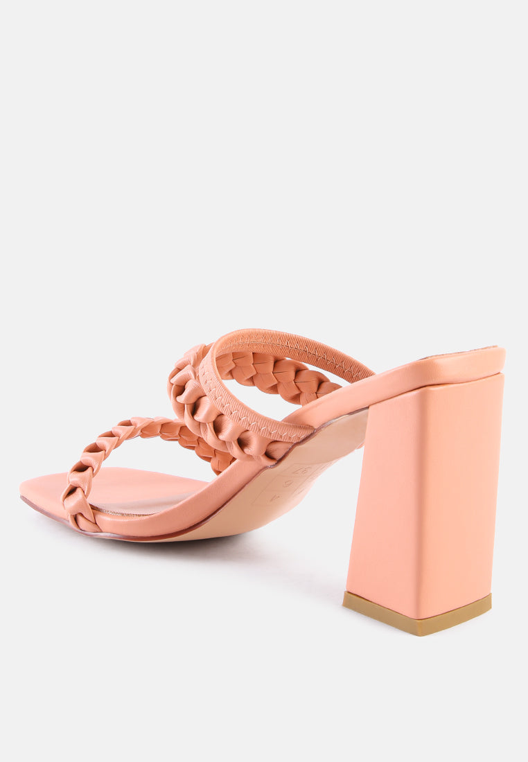 Arnie Braided Straps Block Heeled Sandals by London Rag