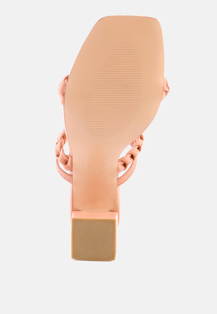 Arnie Braided Straps Block Heeled Sandals by London Rag