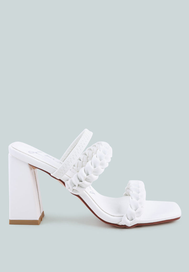 Arnie Braided Straps Block Heeled Sandals by London Rag
