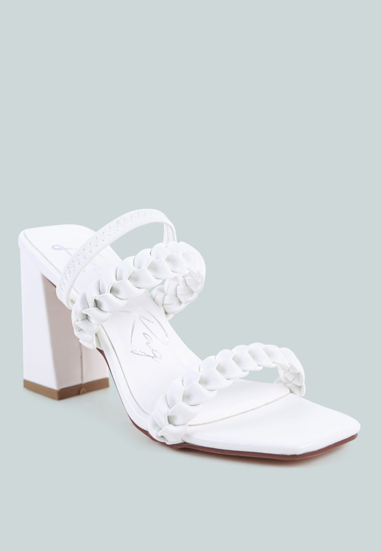 Arnie Braided Straps Block Heeled Sandals by London Rag