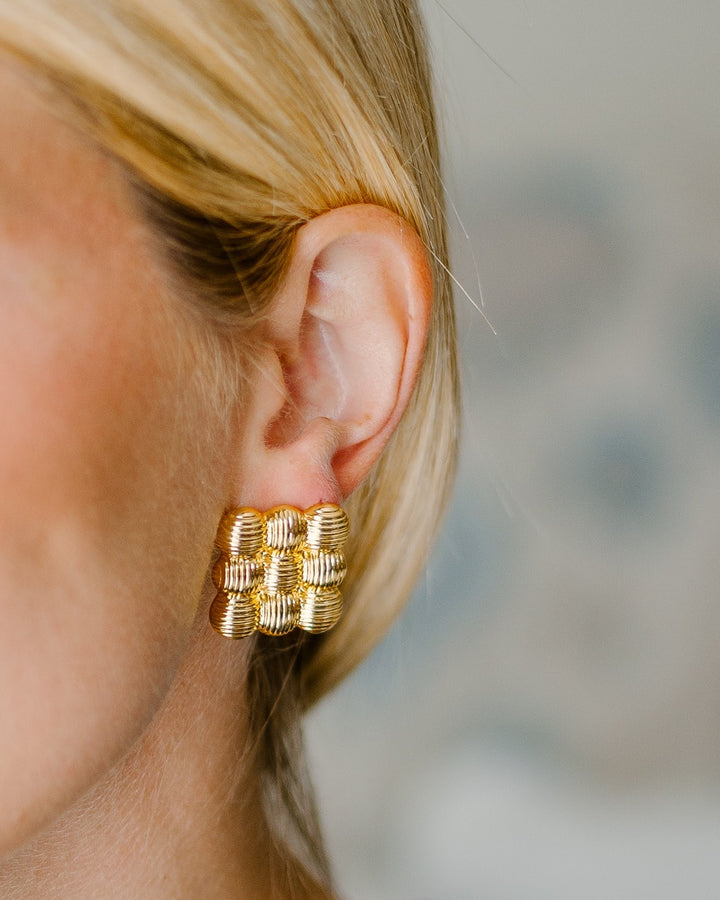 Ava - Statement Stud Earring - 18k Plated