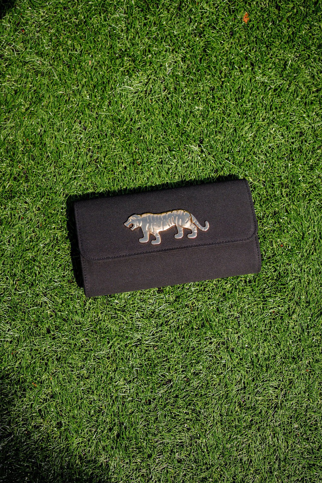 Avery Clutch - Black - XL Gold Charms