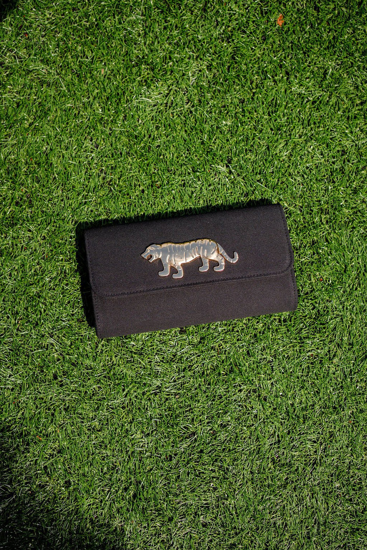 Avery Clutch - Black - XL Gold Charms