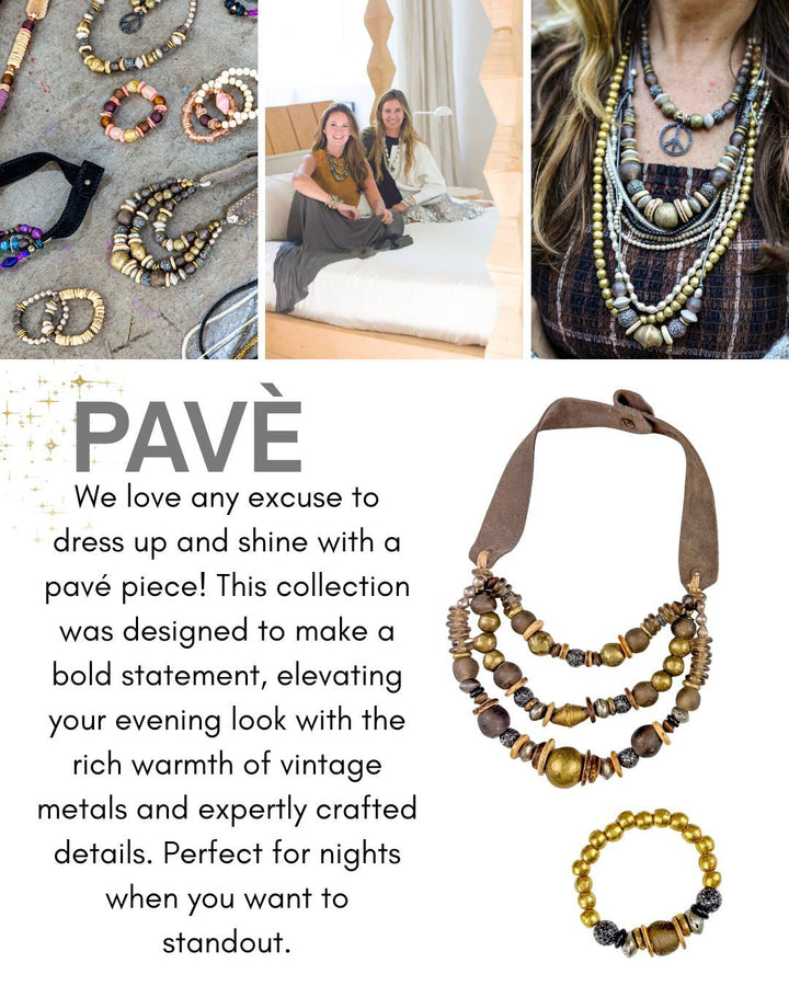 Metal Stack Bracelet | Pavé