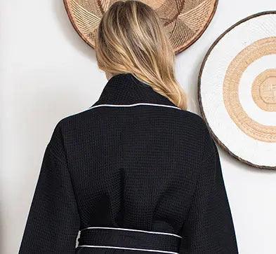 Women's Piped Waffle Robes by Lotus Linen