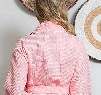 Women's Piped Waffle Robes by Lotus Linen