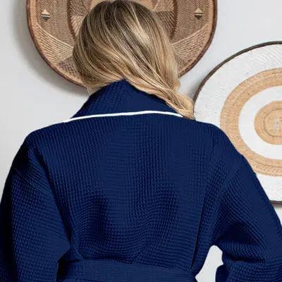 Women's Piped Waffle Robes by Lotus Linen