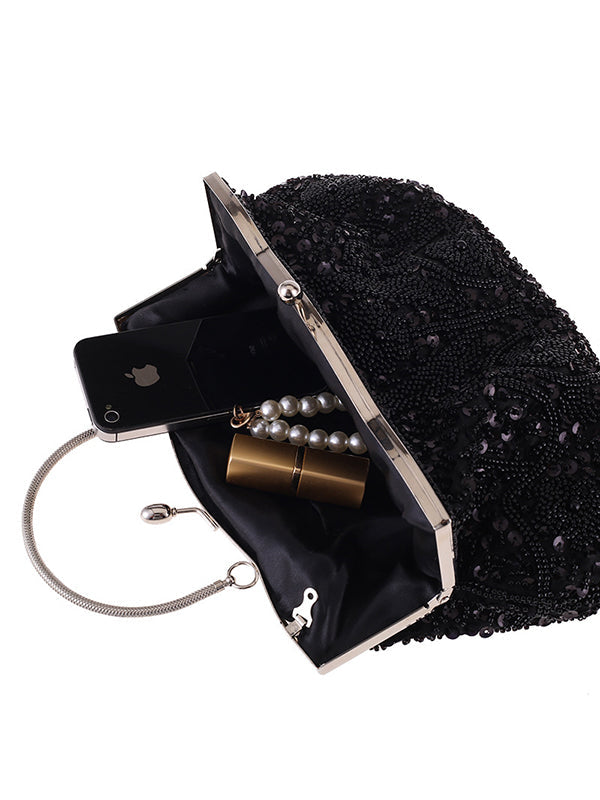 Vintage Evening Beaded Sequined Handbag by migunica