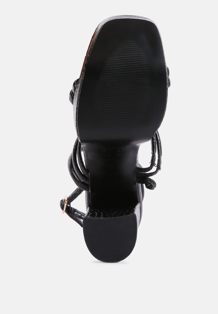 beam tips strappy chunky platform high heel sandals by London Rag