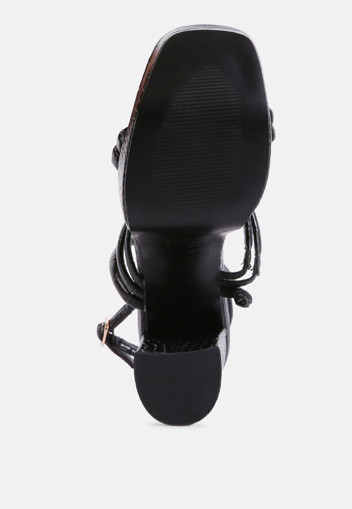 beam tips strappy chunky platform high heel sandals by London Rag