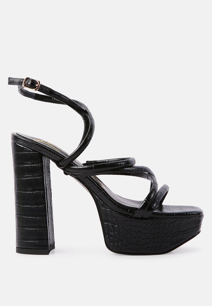 beam tips strappy chunky platform high heel sandals by London Rag