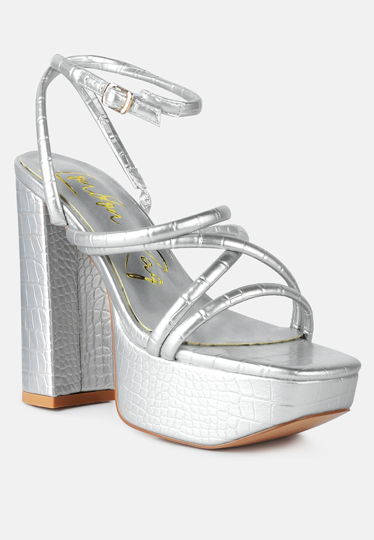 beam tips strappy chunky platform high heel sandals by London Rag