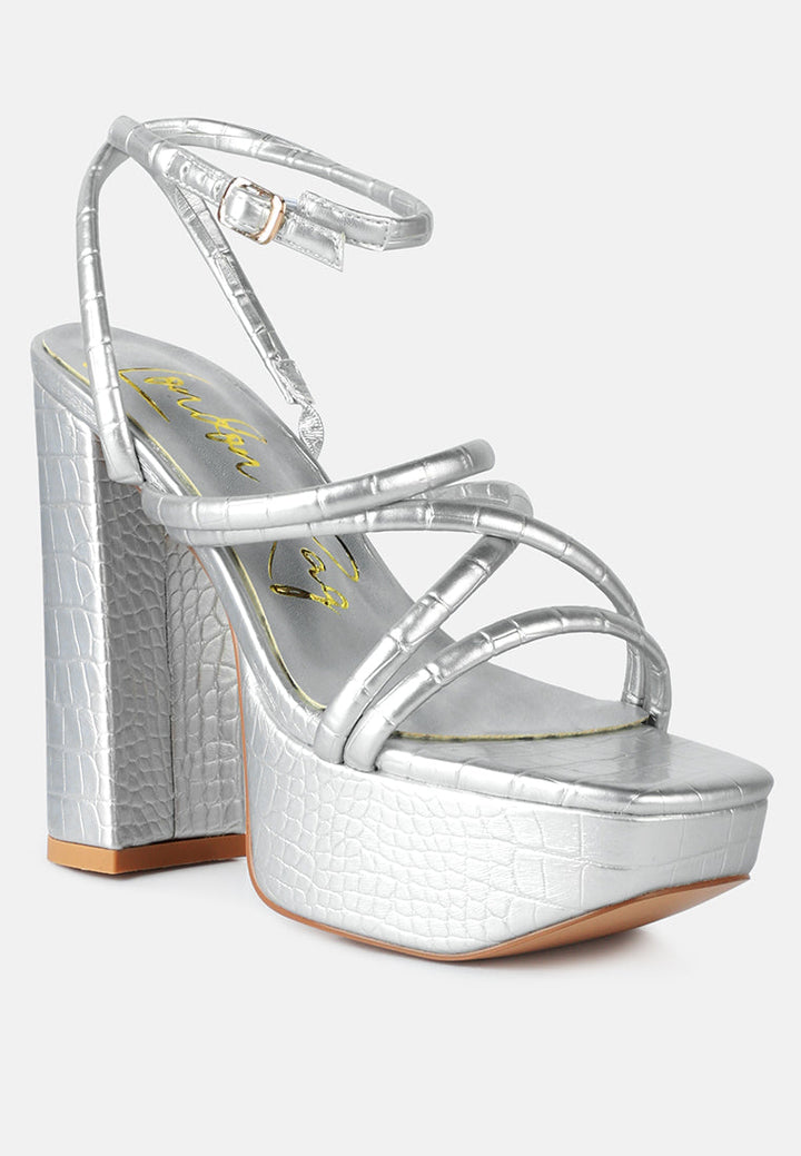 beam tips strappy chunky platform high heel sandals by London Rag