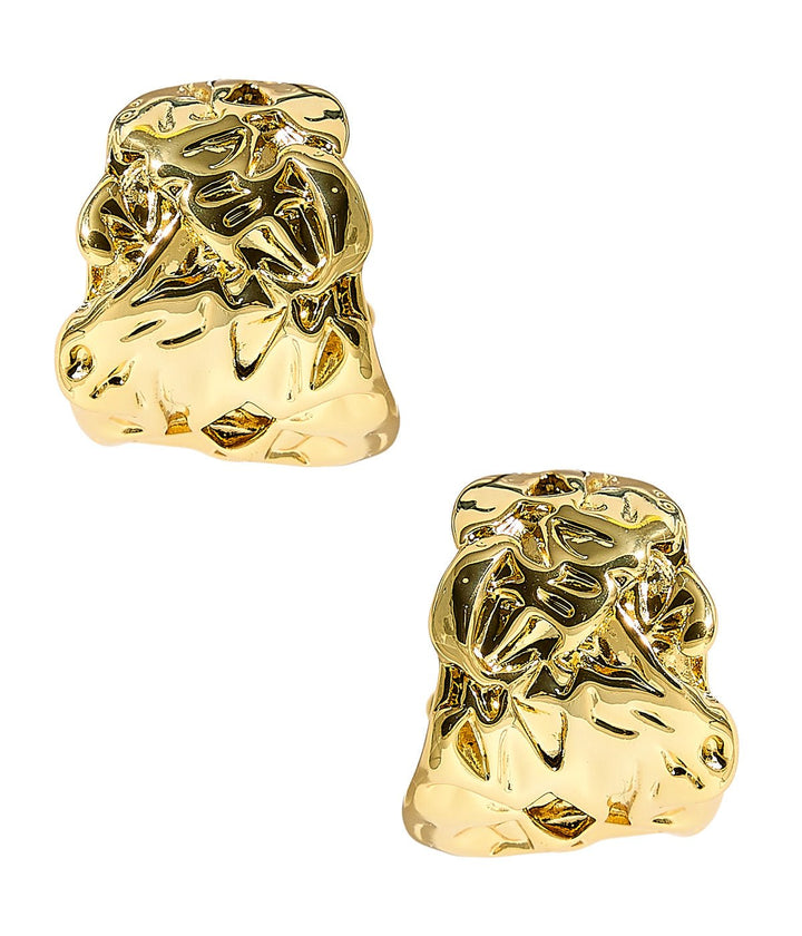 Belinda - Textured 18k Gold Plated Hoop Earring - Meeghan Mullin Collection