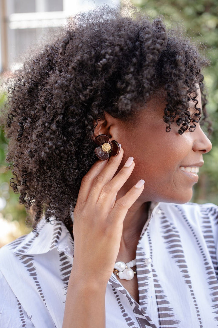 Bell Acrylic Flower Earring