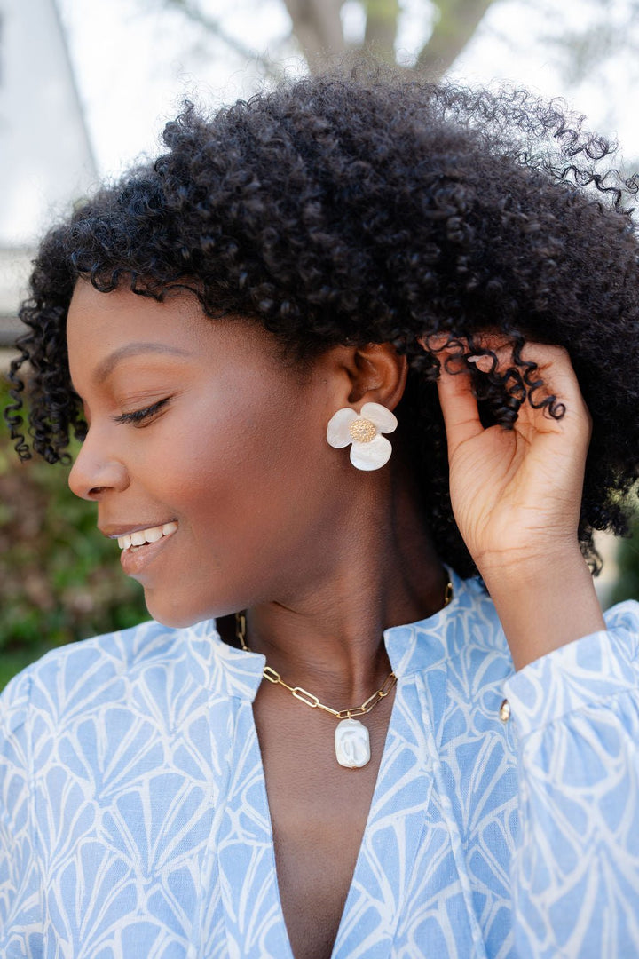 Bell Acrylic Flower Earring