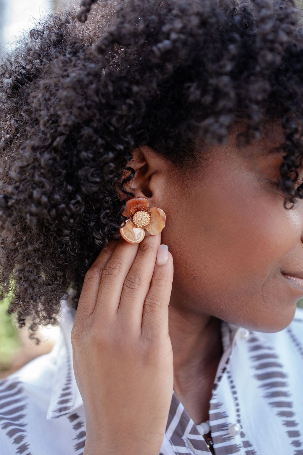 Bell Acrylic Flower Earring