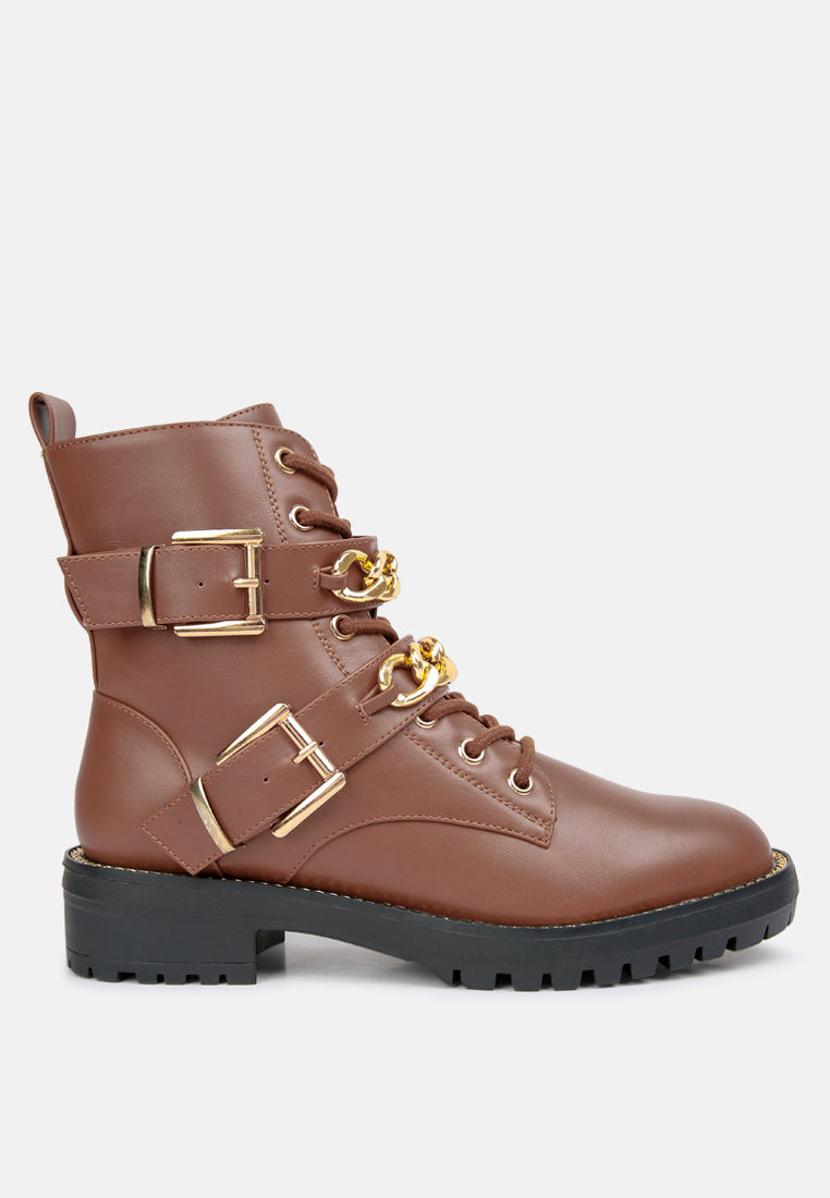 Black Timberland Boots With Gold Chains