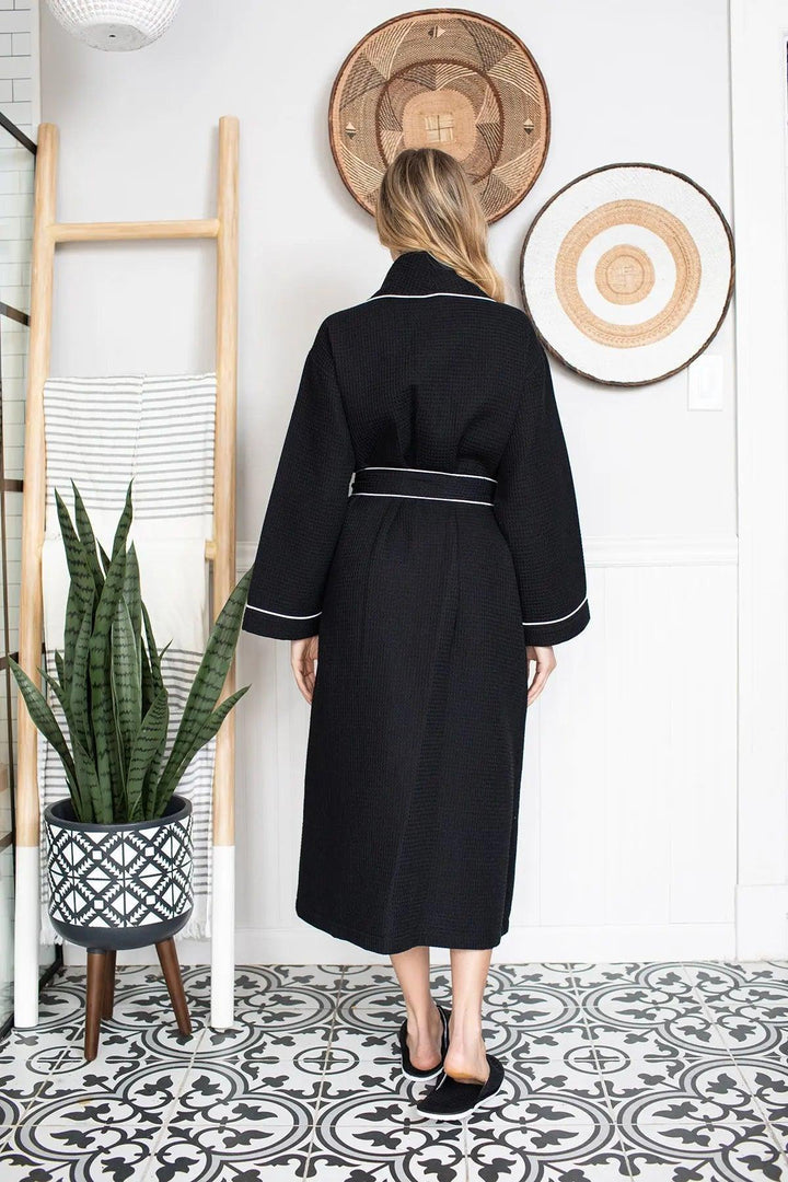 Women's Piped Waffle Robes by Lotus Linen