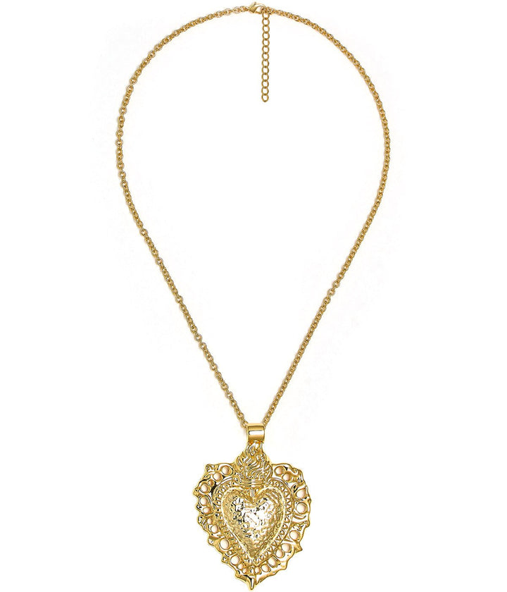 Bleeding Heart Charm Necklace - 18k Plated Necklace