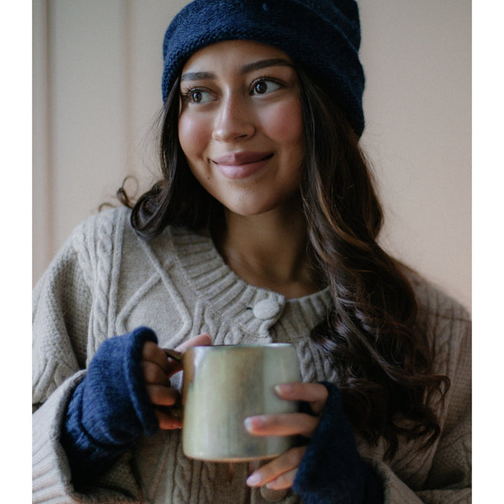 Navy Essential Knit Alpaca Beanie