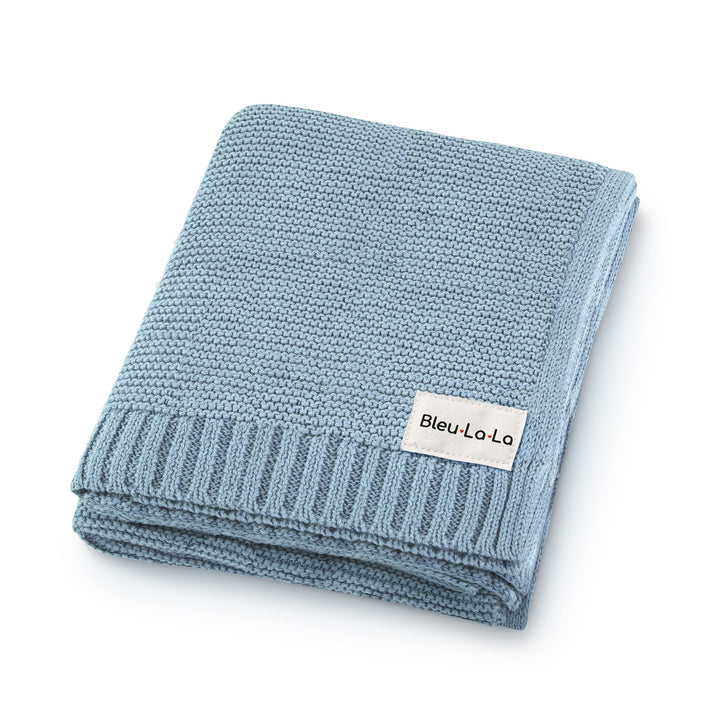 Organic Classic Luxury Knit Baby Swaddle Blanket by Bleu La La